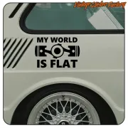 Autocollant My World Is Flat Volkswagen