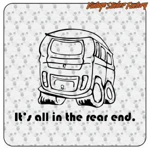 Pegatina camper «It's all in the rear»