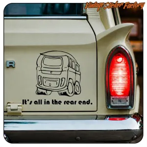 Pegatina camper «It's all in the rear»