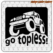 GEHEN SIE TOPLESS - JEEP AUFKLEBER. KAUFEN SIE VINYLAUFKLEBER.