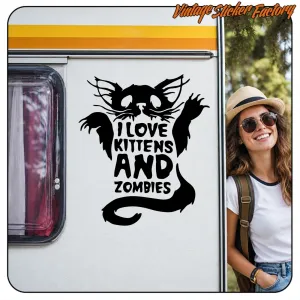 LOVE KITTENS AND ZOMBIES STICKER. BUY VINYL STICKERS.