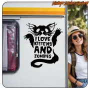 LOVE KITTENS AND ZOMBIES STICKER. BUY VINYL STICKERS.