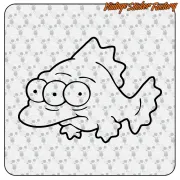 SIMPSONS FISH STICKER. BUY VINYL STICKERS.