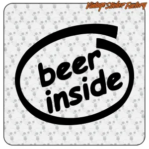 AUTOCOLLANT BEER INSIDE. ACHETEZ DES AUTOCOLLANTS EN VINYLE.