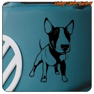 Bull-Terrier-Aufkleber für Motorrad und Helm
