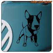 Bull-Terrier-Aufkleber für Motorrad und Helm