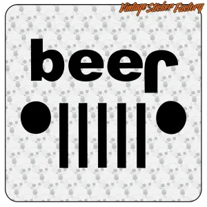 BEER - JEEP STICKER. BUY VINYL STICKERS.