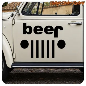 AUTOCOLLANT BEER - JEEP. ACHETEZ DES AUTOCOLLANTS EN VINYLE.