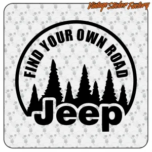 AUTOCOLLANT TROUVEZ VOTRE PROPRE ROUTE - JEEP. ACHETEZ DES AUTOCOLLANTS EN VINYLE.