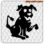 Dog sticker in cut vinyl