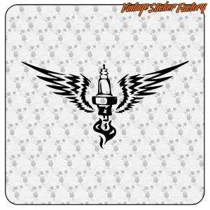 AUTOCOLLANT BOUGIE D'ALLUMAGE AVEC DES AILES. ACHETEZ DES AUTOCOLLANTS EN VINYLE.
