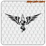 AUTOCOLLANT BOUGIE D'ALLUMAGE AVEC DES AILES. ACHETEZ DES AUTOCOLLANTS EN VINYLE.