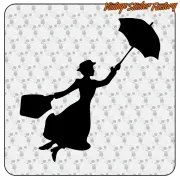 Pegatina Mary Poppins de vinilo de corte