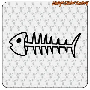 Fish Bone Sticker in Cut Vinyl