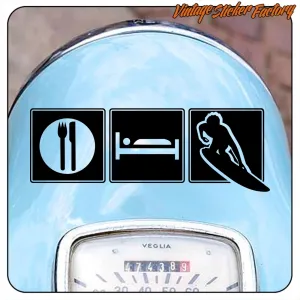 EAT, SLEEP, SURF STICKER. BUY VINYL STICKERS.
