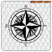 Kompassrose-Aufkleber für Camper