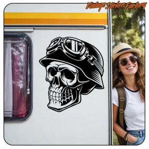 Skull Helmet Sticker | Custom Culture