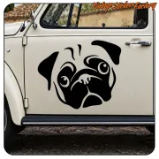 PUG-Aufkleber für Motorrad, Helm und Deko