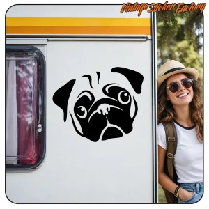 PUG-Aufkleber für Motorrad, Helm und Deko