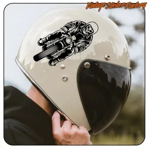 CAFE RACER SKULL AUFKLEBER. KAUFEN SIE VINYLAUFKLEBER.