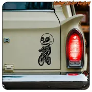 Pegatina Skull Bike de vinilo para bicicleta