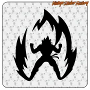 AUTOCOLLANT GOKU EN FEU. ACHETEZ DES AUTOCOLLANTS EN VINYLE.