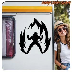 AUTOCOLLANT GOKU EN FEU. ACHETEZ DES AUTOCOLLANTS EN VINYLE.
