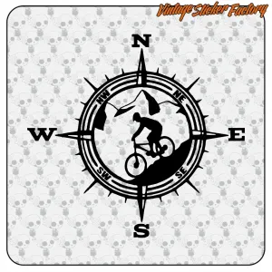 MTB-Windrosenaufkleber | Geschnittenes Vinyl
