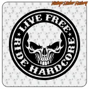 LIVE FREE - RIDE HARDCORE AUFKLEBER. KAUFEN SIE VINYLAUFKLEBER.