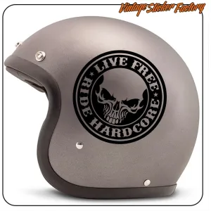 Pegatina para moto LIVE FREE - RIDE HARDCORE