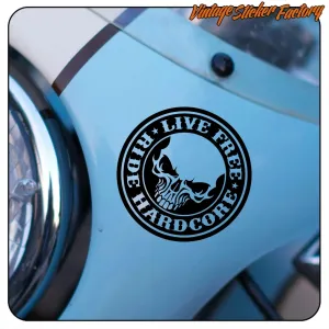AUTOCOLLANT LIVE FREE - RIDE HARDCORE. ACHETEZ DES AUTOCOLLANTS EN VINYLE.