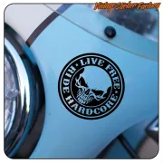 Pegatina para moto LIVE FREE - RIDE HARDCORE