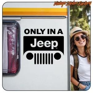 NUR IN EINEM JEEP - 2 AUFKLEBER. KAUFEN SIE VINYLAUFKLEBER.
