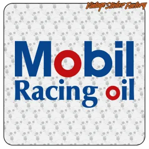 Sticker MOBIL RACING OIL vintage pour voiture