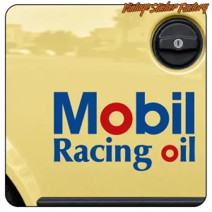 Sticker MOBIL RACING OIL vintage pour voiture