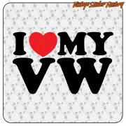 I LOVE MY VW Sticker in Cut Vinyl