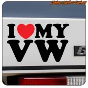 I LOVE MY VW Aufkleber aus Vinylfolie