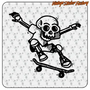 SKATER SKULL AUFKLEBER. KAUFEN SIE VINYLAUFKLEBER.