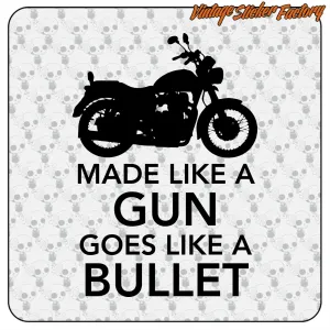 Pegatina café racer MADE LIKE A GUN
