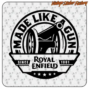 ROYAL ENFIELD - MADE LIKE A GUN STICKER. BUY VINYL STICKERS.