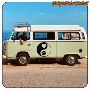 Pegatina Dog Love Ying Yang para amantes de perros
