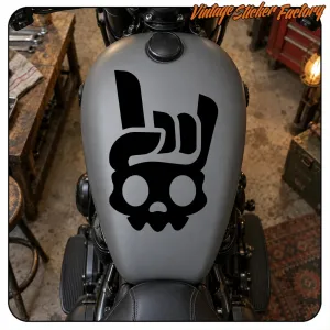 Autocollant moto Satan Skull | Vintage Sticker Factory