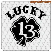 LUCKY 13 Aufkleber für Motorrad und Café Racer