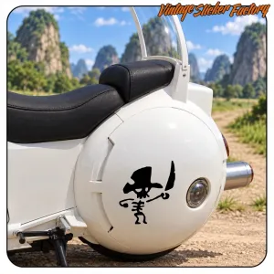 Autocollant pirate et tête de mort moto