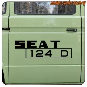 SEAT 124 AUFKLEBER. KAUFEN SIE VINYLAUFKLEBER.