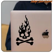 Skull Flame sticker for café racer motorbikes