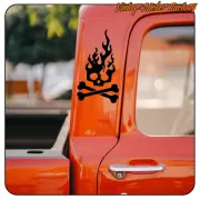 Autocollant Skull Flame pour moto café racer