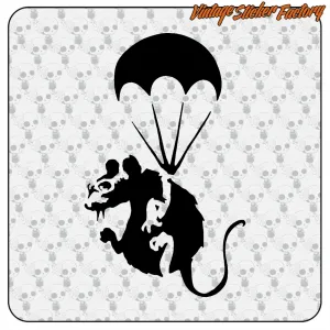 Pegatina PARACHUTE RAT BANKSY. Comprar pegatinas.
