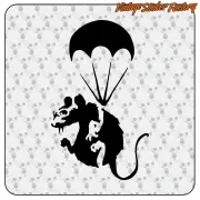 AUTOCOLLANT PARACHUTE RAT BANKSY. ACHETEZ DES AUTOCOLLANTS EN VINYLE.