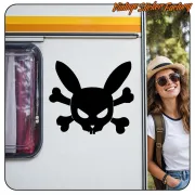 Pegatina Bunny Skull para moto | Tattoo